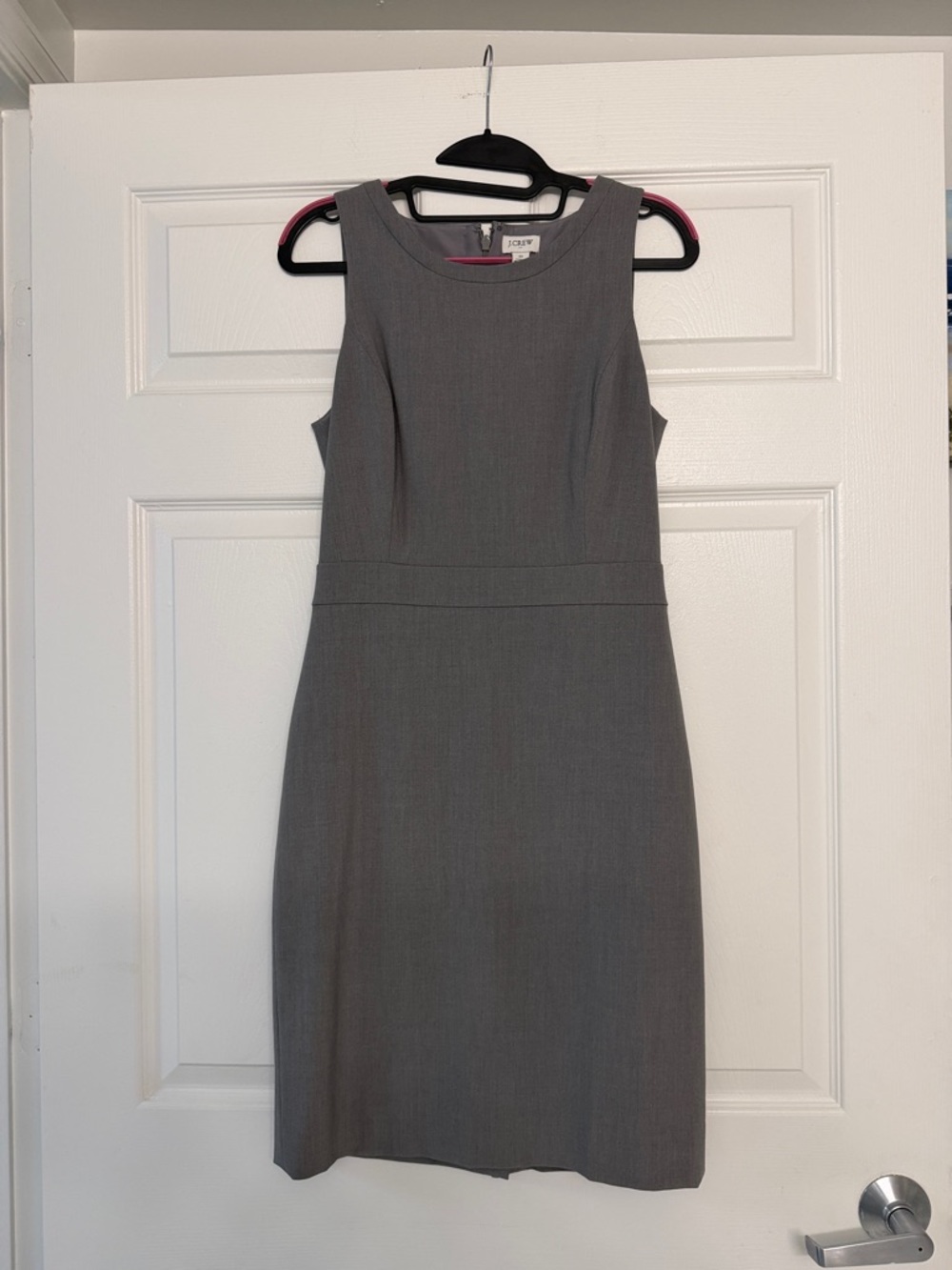 J. Crew Gray Sleeveless Sheath Midi Dress